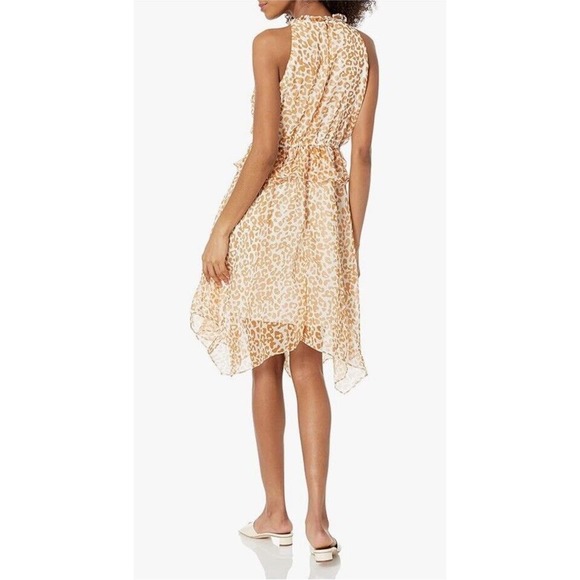 Sam Edelman Women's Animal Print Cheetah Halter Hankerchief Dress Size 6 - Picture 2 of 11